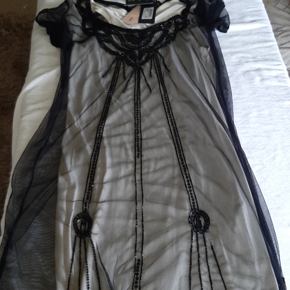 SCEE BY TWINSET Tulle Overlay Shift Dress Size M - Picture 2 of 5